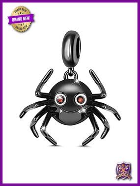 Sterling Silver Spider Dangle Charm Bead for Bracelets
